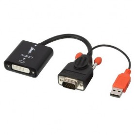 CAVO LINDY ADATTATORE DVI-D a VGA F/M Su pporta risoluzioni fino a 1920x1200@60Hz Alimentato dal bus USB