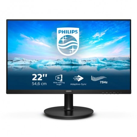 MONITOR PHILIPS LED 21.5" Wide 222V8LA/0 0 VA 1920x1080 4ms 250cd/mq 4000:1 (Mega Infinity DCR) 2x2W MM VGA HDMI DP