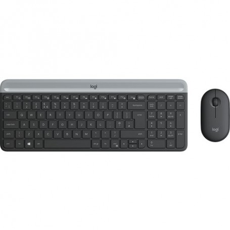 TASTIERA LOGITECH+MOUSE Wireless Desktop MK470 COMBO USB ULTRASOTTILI Colore GRAFITE 920-009196