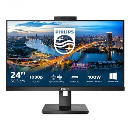 MONITOR PHILIPS LED 23.8"Wide 243B1JH/00 IPS 1920x1080 250cd/mq 50.000.000:1 2x2W MM WEBCAM PIVOT HDMI DP USB-C docking