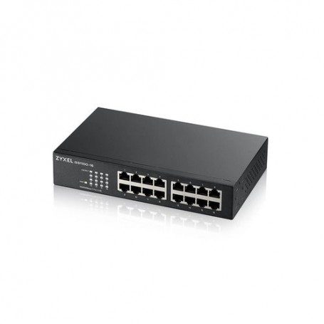 Switch Unmanaged, 16 porte Gigabit, desi gn senza ventole, Desktop/Rack - GS1100-16-EU0103F