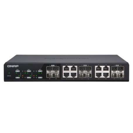 Management Switch QNAP , 12 port of 10Gb E port speed, 4 port SFP+, 8 port  SFP+/ NBASE-T Combo .. QSW-M1208-8C