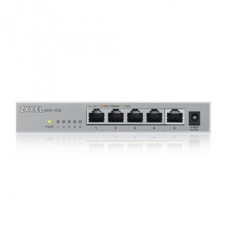 MG-105 - Switch Unmanaged, 5 porte Multi Gigabit 2.5Gb, Chassis metallo, Desktop - MG-105-ZZ0101F