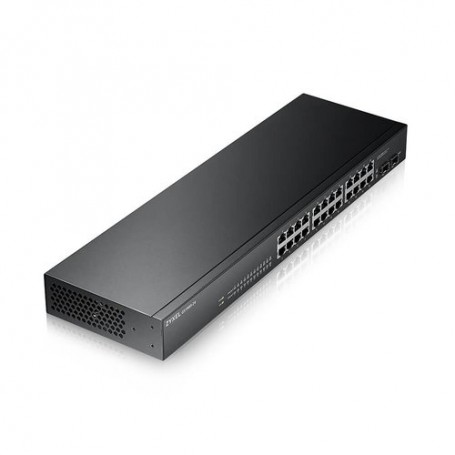 GS-1900-24 v2 - Switch Web Managed 24 po rte Gigabit + 2 porte SFP Gigabit - Supporto IPv6, VLAN - Design senza ventole,