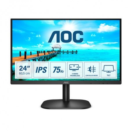 MONITOR AOC LED 23.8'' Wide 24B2XDA IPS 1920x1080 4ms 250cd/mq 1.000:1 (20.000.000:1) 2x2W MM VGA DVI HDMI
