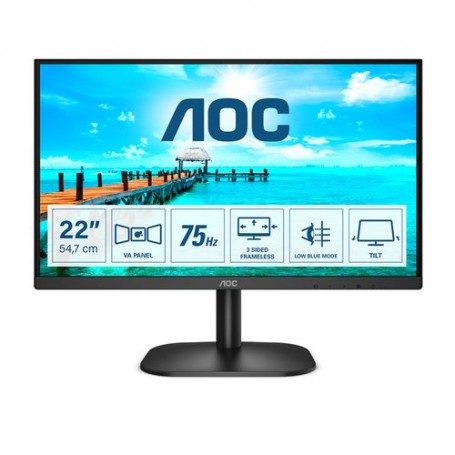 MONITOR AOC LED 21.5" Wide 22B2DA VA 192 0x1080 4ms 200cd/mq 3.000:1(20.000.000:1) 2X2W MM VGA DVI  HDMI