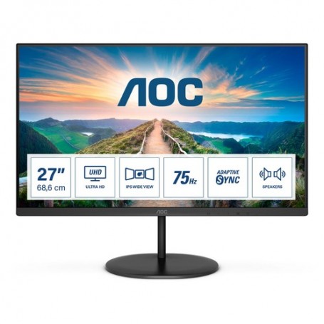 MONITOR AOC LED 27"Wide U27V4EA VA 3840x 2160 4ms 350cd/mq 1.000:1(50.000.000:1) 2x2W MM 2HDMI DP