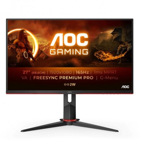 MONITOR AOC LED 27"Wide 27G2SAE/BK VA 19 20x1080 4ms 350cd/mq 1.000:1 2x2W MM VGA 2HDMI DP 165Hz GAMING
