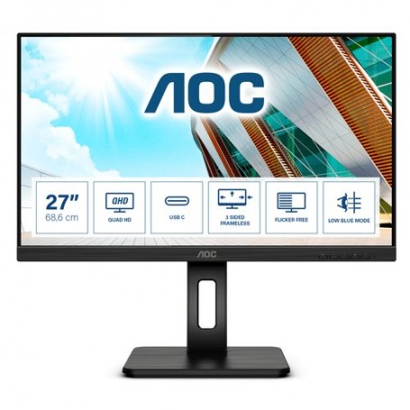 MONITOR AOC LED 27" Wide Q27P2CA IPS 256 0x1440 4ms 300cd/mq 50.000.000:1 2x2W MM PIVOT REG.H VGA 2HDMI DP USB-C DOCKING
