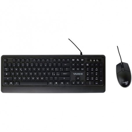 Yashi Professional Multimedia Soft Keybo ard & Mouse USB KIT Black - MY535
