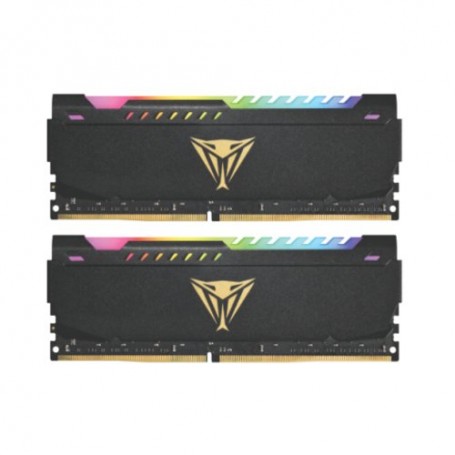 KIT DDR4 PATRIOT "VIPER STEEL RGB BLACK HS KIT"  32GB (2x16GB) 3600Mhz - RGB- PVSR432G360C8K