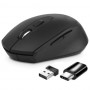 MOUSE ATLANTIS P009-M7030-G WIRELESS USB -C Ottico 4 tasti 800/1200/1600 dpi 2x mini ricevitore nano size USB+USB-C nero