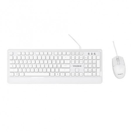 Yashi Professional Multimedia Soft Keybo ard & Mouse USB KIT White - MY536