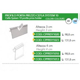 PROFILO PORTA PREZZO CEFLA SYSTEM 10 LARGH. 131.8 X H4CM TRASPARENTE