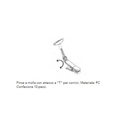 PINZA A MOLLA CON ATTACCO A T X CORNICI 