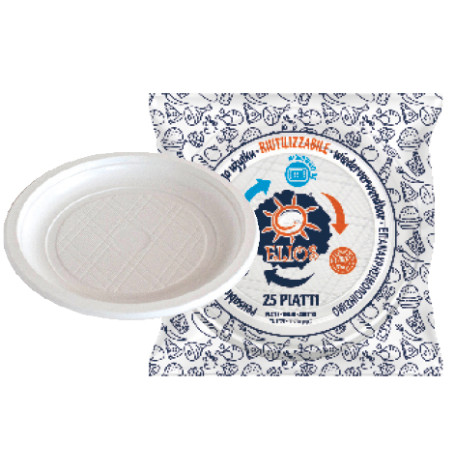 PIATTO RIUTILIZZABILE PIANO ELIOS PZ25 POLIPROPILENE/MICROONDE D21/20 LAVAGGI CERTIFICATI