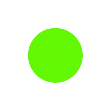 ETICHETTA DIAMETRO 75MM VERDE FLUO ROTOLO DA 1000 ADESIVO PERMANENTE