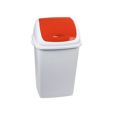 PATTUMIERA CON COPERCHIO BASCULANTE 50LT BIANCO-ROSSO