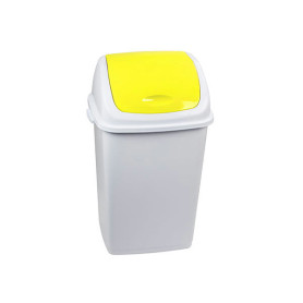 PATTUMIERA CON COPERCHIO BASCULANTE 50LT BIANCO-GIALLO