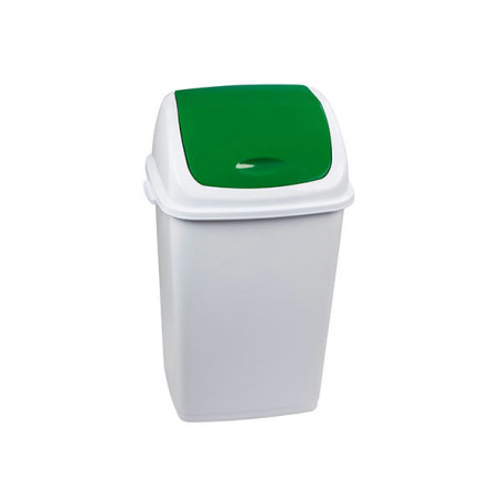 PATTUMIERA CON COPERCHIO BASCULANTE 50LT BIANCO-VERDE