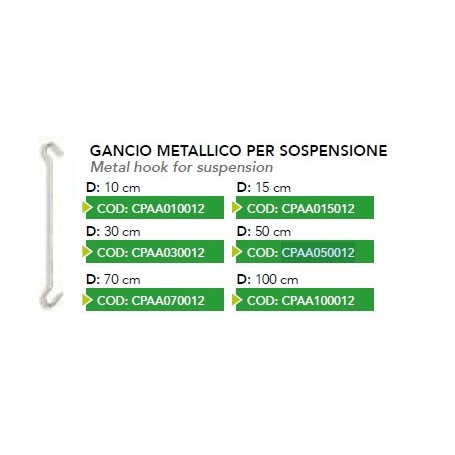 GANCIO METALLICO SOSPENSIONE H30 