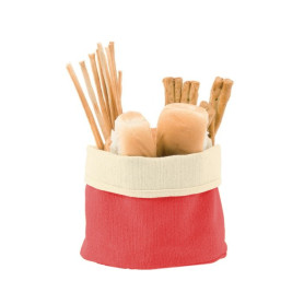 PORTA PANE IN JUTA E COTONE 14X17 COLORE ROSSO