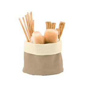 PORTA PANE IN JUTA E COTONE 14X17 COLORE AVANA