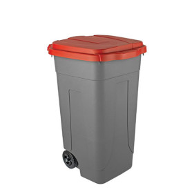 CONTENITORE MOBILE 80LT GRIGIO-ROSSO 
