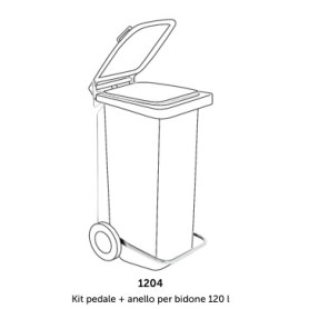KIT PEDALE + ANELLO BIDONE 120LT 