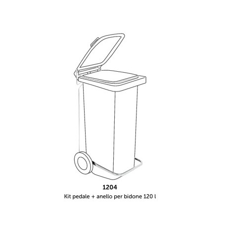 KIT PEDALE + ANELLO BIDONE 120LT 