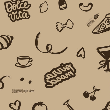 CARTA ANTIGRASSO 25X25 KG.10 STAMPA " LA DOLCE VITA "