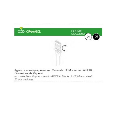 AGO INOX CON CLIP A PRESSIONE NERO CF25Z 