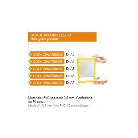 TASCA ANTI RIFLESSO CORNICE A4 