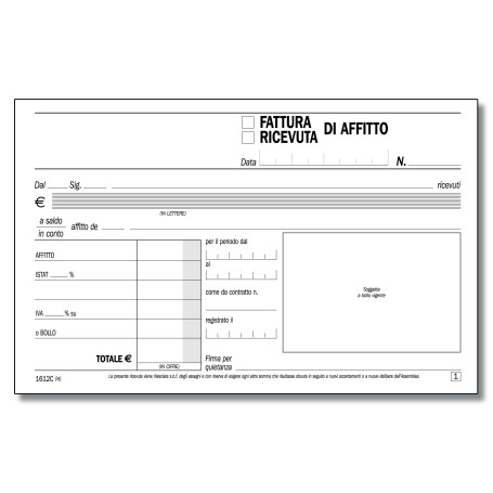 BL. RICEVUTE AFFITTO RIC. 2 COPIE 