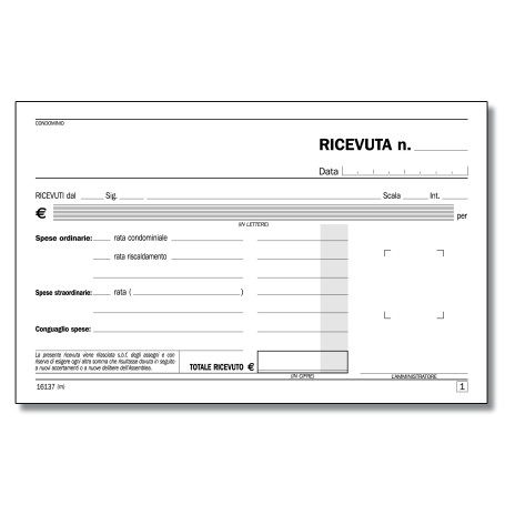 BL. RICEVUTE CONDOMINIO RIC. 2 COPIE 