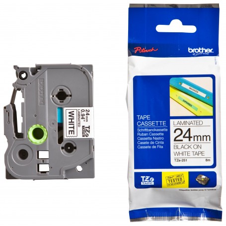 NASTRO BROTHER 24MM NERO SU BIANCO 