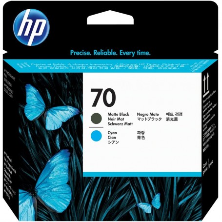 HP TESTINA 70 NERO OPACO/CYANO 