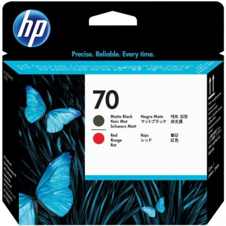 HP TESTINA 70 NERO OPACO + ROSSO 