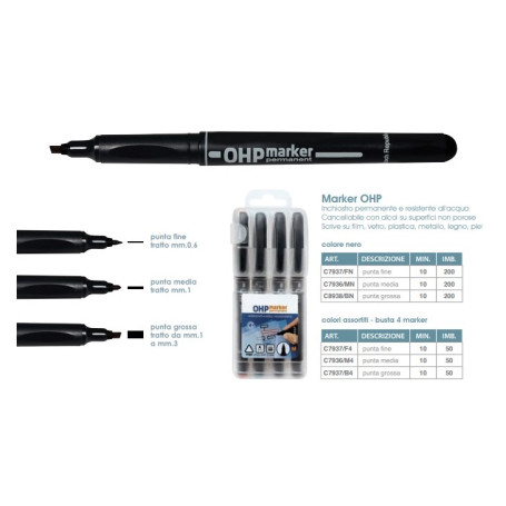 MARKER OHP PUNTA FINE NERO 