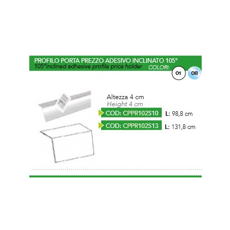 PROFILO BIANCO INCLINATO 105° ALTEZZA 40 LUNGHEZZA 1318
