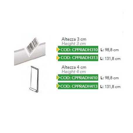 PROFILO BIANCO PIATTO ADESIVO ALTEZZA 30 LUNGHEZZA 988