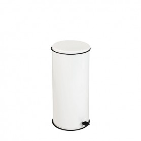 CONTENITORE A PEDALE METALLO BIANCO 40LT AD ESTRAZIONE CENTRALE