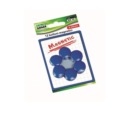 BLISTER 12 MAGNETI DIA20 MM ROSSO 