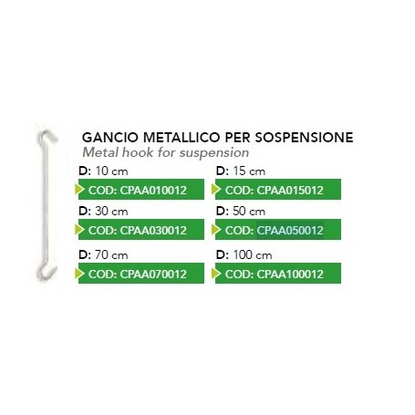 GANCIO METALLICO SOSPENSIONE H15 