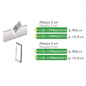 PROFILO TRASPARENTE PIATTO  ADESIVO ALTEZZA 40 LUNGHEZZA 1318