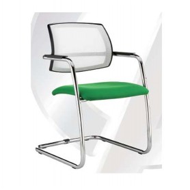 SEDIA FISSA A SLITTA BEIGE RETE NERA 