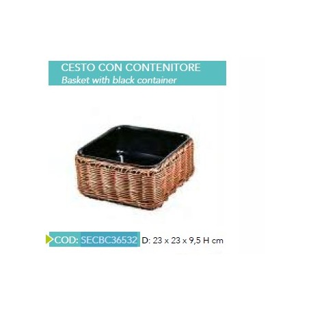 CESTO CON CONTENITORE A6 H85 NERO 