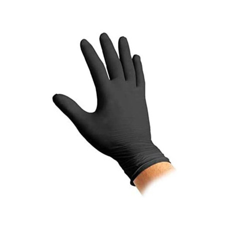 GUANTI NITRILE NERO M PZ.100 