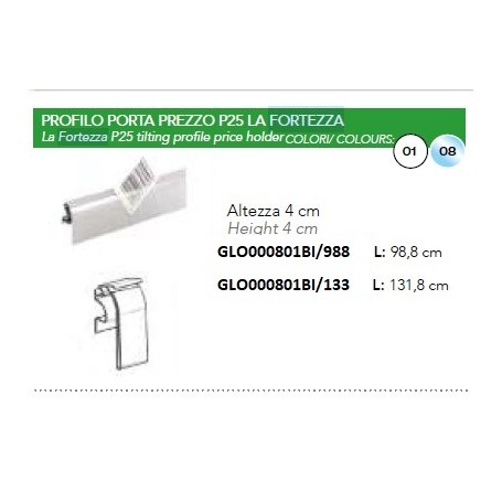 PROFILO FORTEZZA FISSO BIA40MM/L.988MM B 