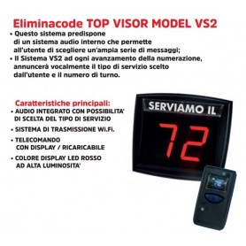 VISORE A 2 CIFRE VS2 C/ALTOPARLANTE VOCE IN ITALIANO